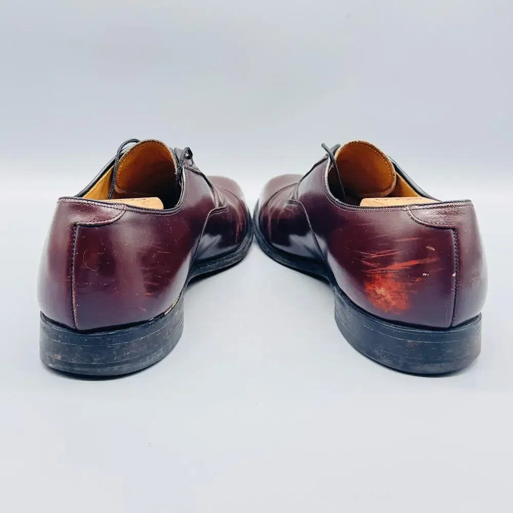 Johnston & Murphy Shoes Mens 11 Brown Leather Cap Toe Oxford Lace Up Dress